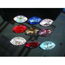 Point Back Crystal Glass Stone in Navette Shaped